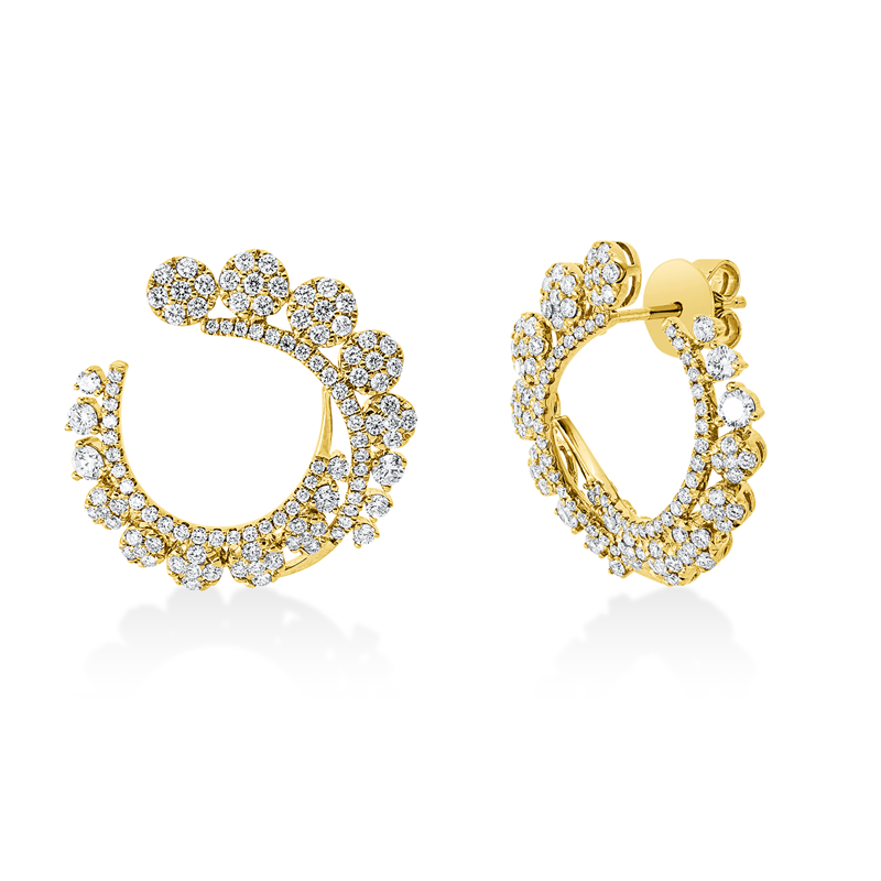 Ohrstecker 18 kt GG, 216 Brill. 1,65 ct, TW-si