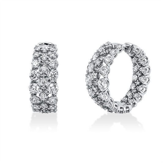 Creolen 18 kt WG, 104 Brill. 3,02 ct, TW-pi