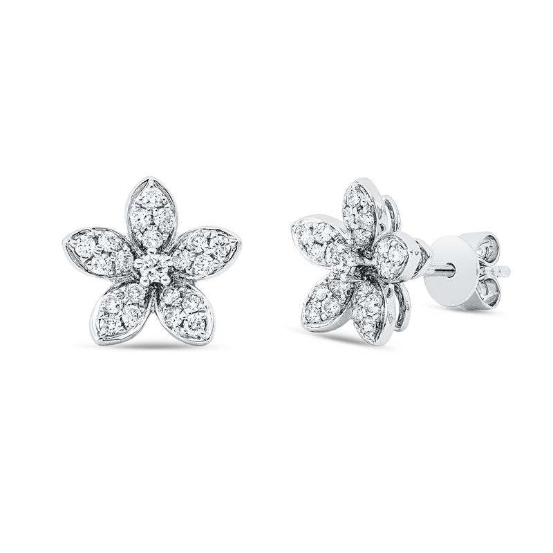 Ohrstecker 18 kt WG, 42 Brill. 0,37 ct, TW-si