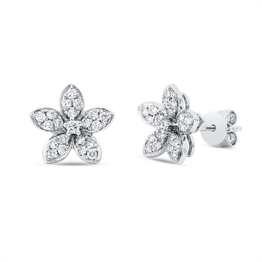 Ohrstecker 18 kt WG, 42 Brill. 0,37 ct, TW-si