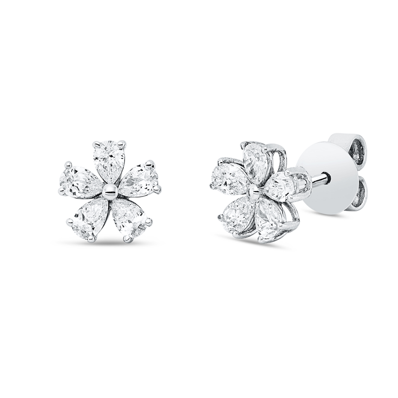 Ohrstecker 18 kt WG, 10 Tropfen 0,74 ct, E-vsi/si