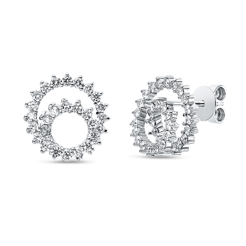 Ohrstecker 18 kt WG, 66 Brill. 0,95 ct, F-si