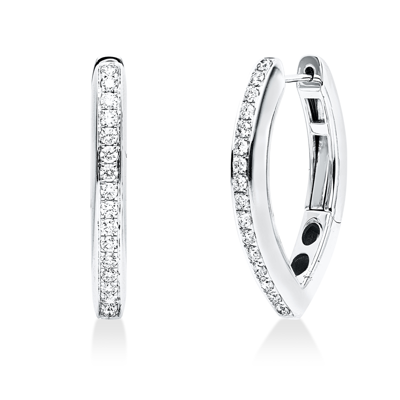 Creolen 18 kt WG, 32 Brill. 0,80 ct, TW-si