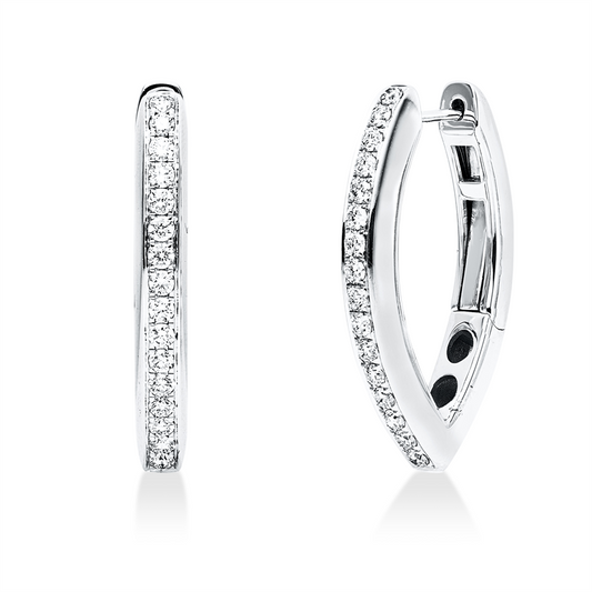 Creolen 18 kt WG, 32 Brill. 0,80 ct, TW-si