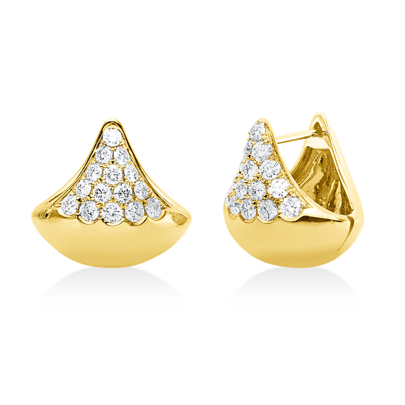Creolen 18 kt GG, 30 Brill. 1,02 ct, TW-si