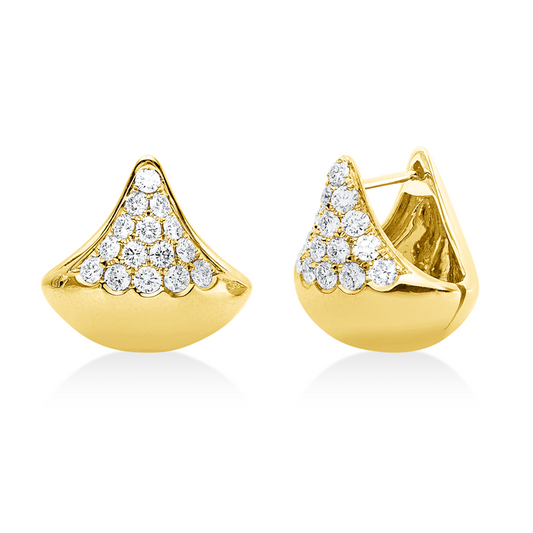 Creolen 18 kt GG, 30 Brill. 1,02 ct, TW-si