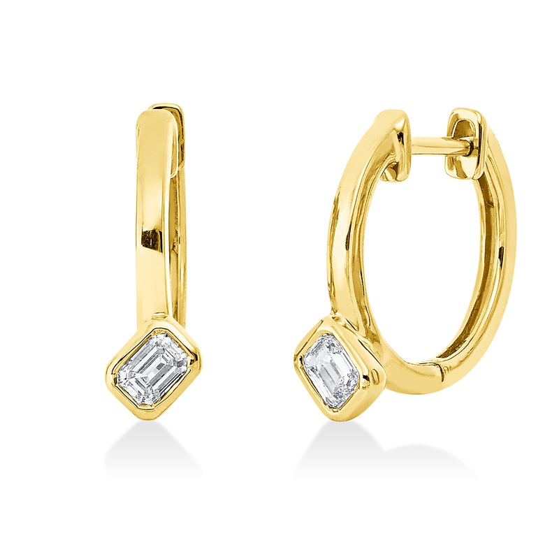 Creolen 18 kt GG, 2 Sm.schliff 0,38 ct, TW-si
