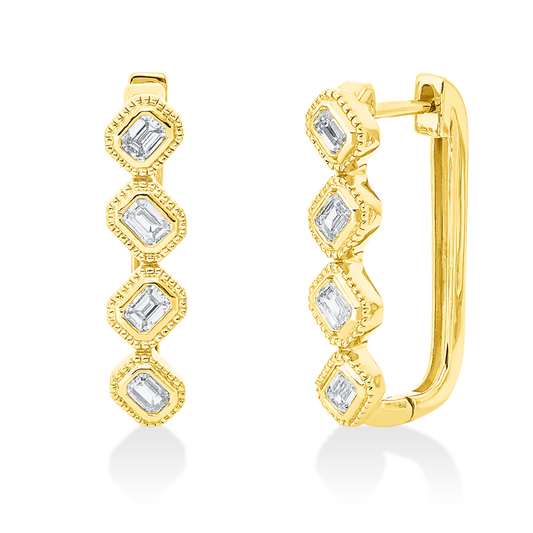 Creolen 18 kt GG, 8 Sm.schliff 0,72 ct, TW-si