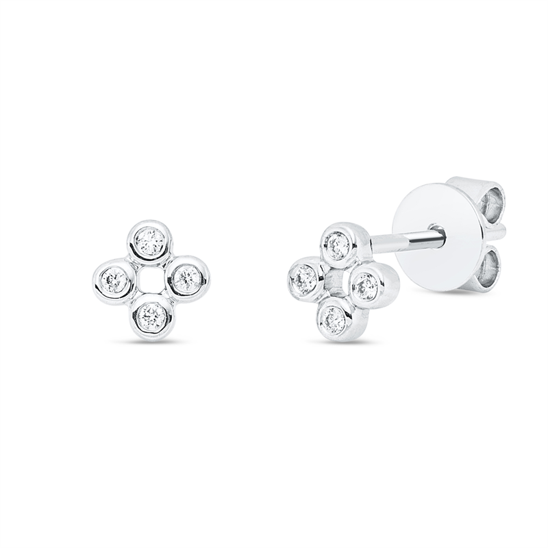 Ohrstecker 18 kt WG, 8 Brill. 0,05 ct, W-si