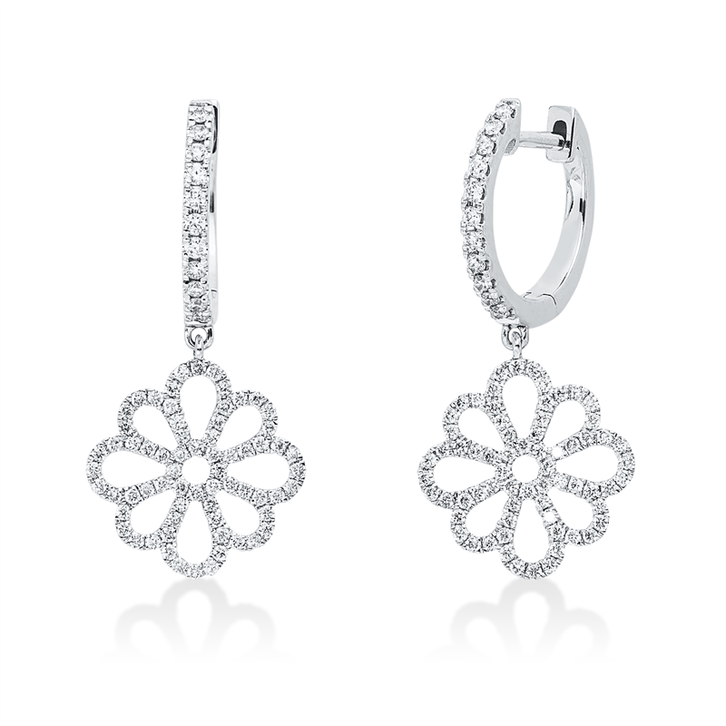 Ohrschmuck 18 kt WG, 158 Brill. 0,42 ct, W-si