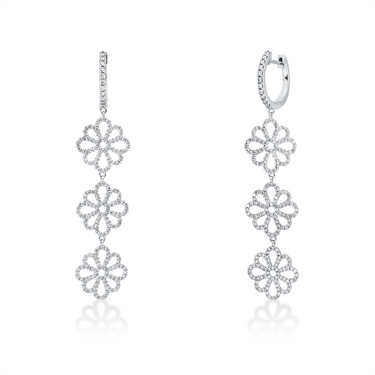 Ohrschmuck 18 kt WG, 430 Brill. 1,02 ct, W-si