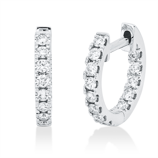 Creolen 18 kt WG, 26 Brill. 0,36 ct, W-si