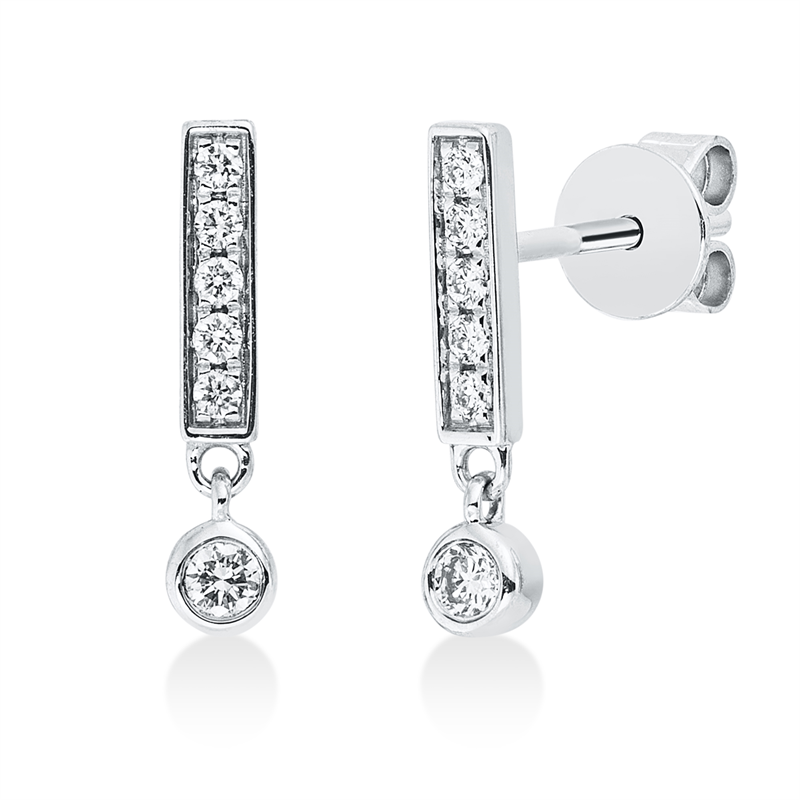 Ohrstecker 18 kt WG, 12 Brill. 0,15 ct, W-si