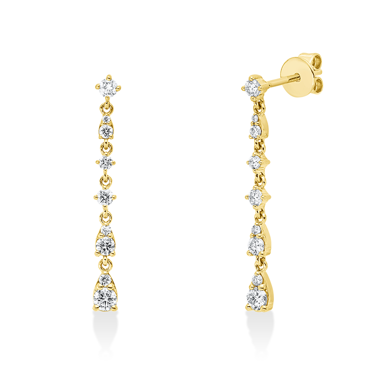 Ohrschmuck 18 kt GG, 18 Brill. 0,44 ct, W-si