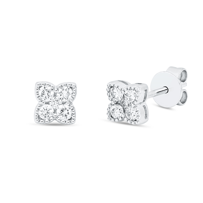 Ohrstecker 18 kt WG, 10 Brill. 0,25 ct, W-si