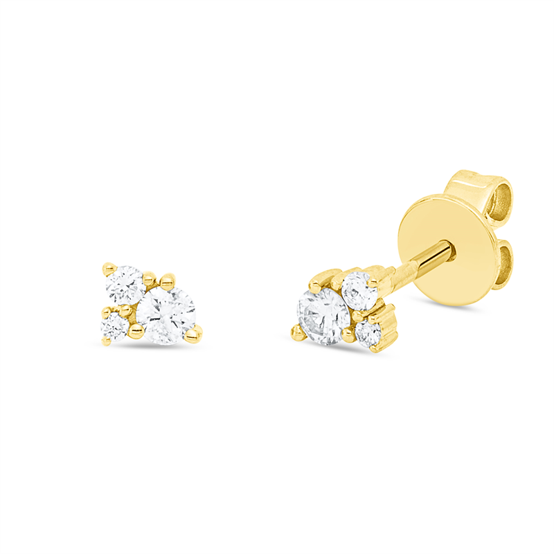 Ohrstecker 18 kt GG, 6 Brill. 0,15 ct, W-si