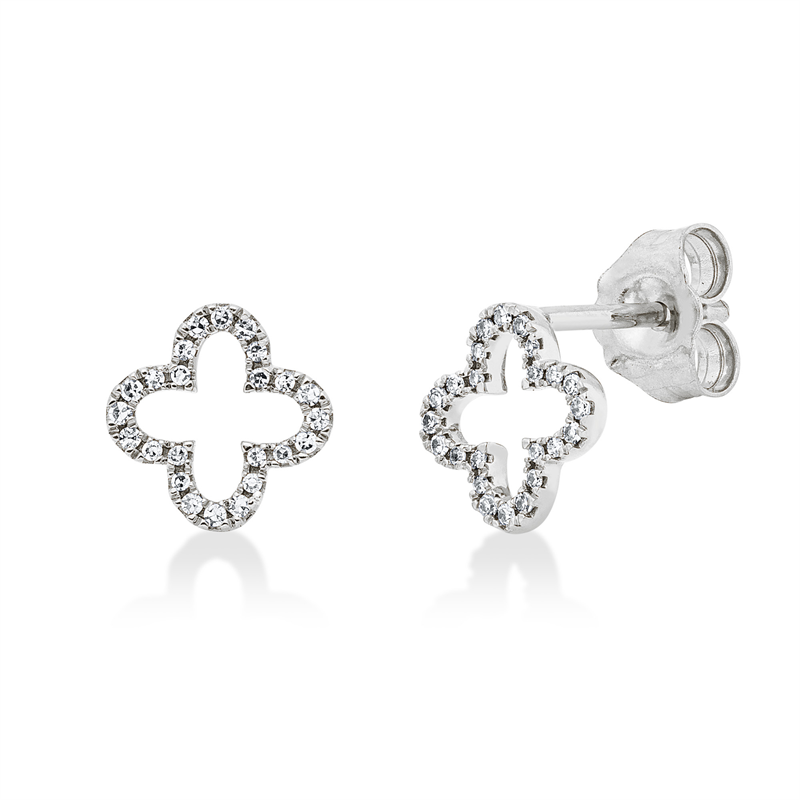 Ohrstecker 18 kt WG, 16 Dia. 0,03 ct, TW-si, 8 Dia. 0,02 ct, TW-si, 24 Dia. 0,03 ct, TW-si