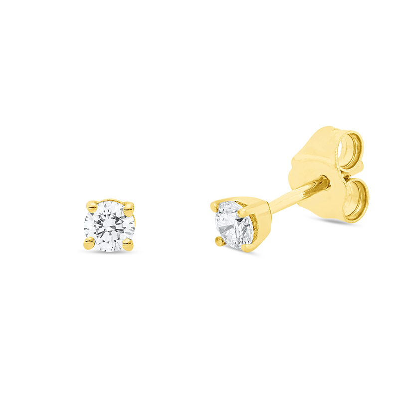 Ohrstecker 18 kt GG, 2 Brill. 0,20 ct, TW-si
