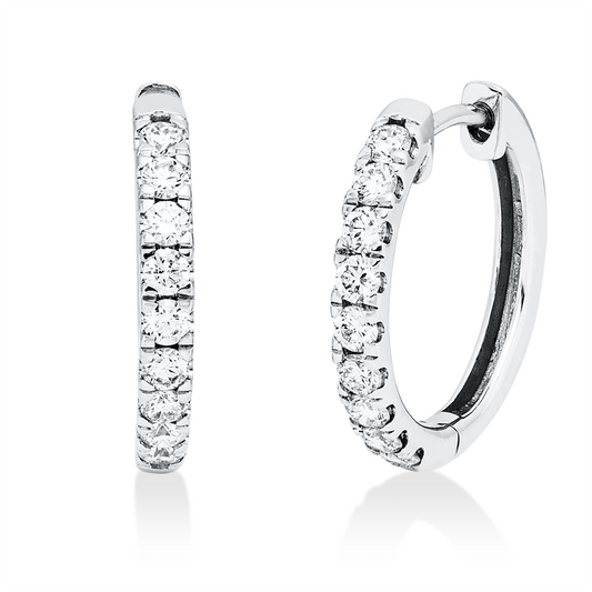 Creolen 18 kt WG, 18 Brill. 0,47 ct, TW-si