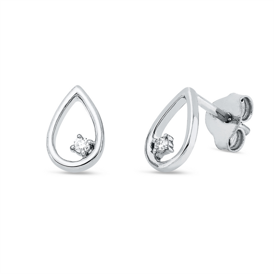 Ohrstecker 18 kt WG, 2 Brill. 0,03 ct, TW-si