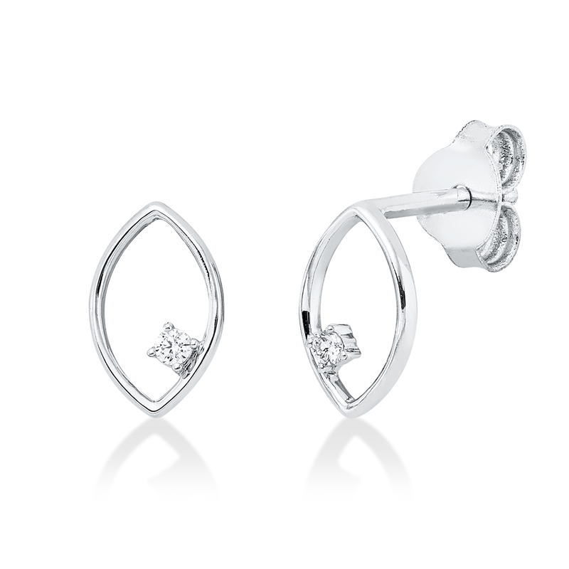 Ohrstecker 18 kt WG, 2 Brill. 0,03 ct, TW-si