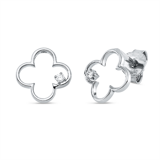 Ohrstecker 18 kt WG, 2 Brill. 0,02 ct, TW-si