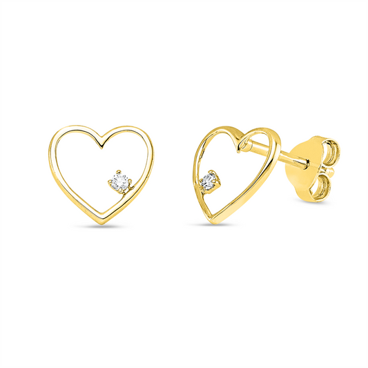 Ohrstecker 18 kt GG, 2 Brill. 0,03 ct, TW-si
