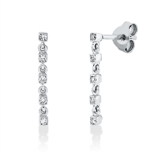 Ohrschmuck 18 kt WG, 10 Dia. 0,08 ct, TW-si