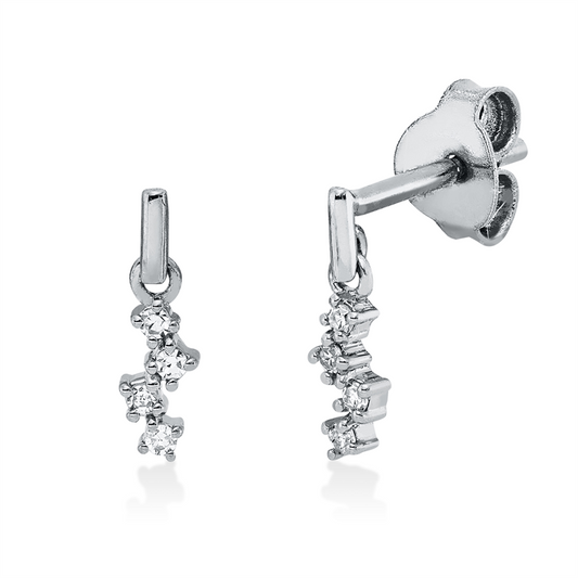 Ohrschmuck 18 kt WG, 8 Dia. 0,04 ct, TW-si