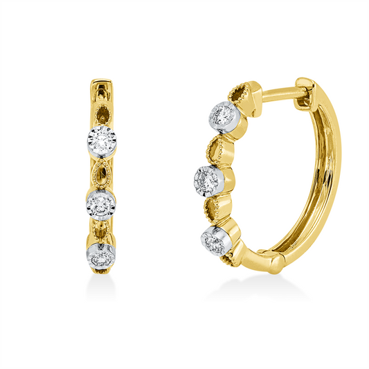 Creolen 18 kt GG+WG, 6 Brill. 0,10 ct, TW-si