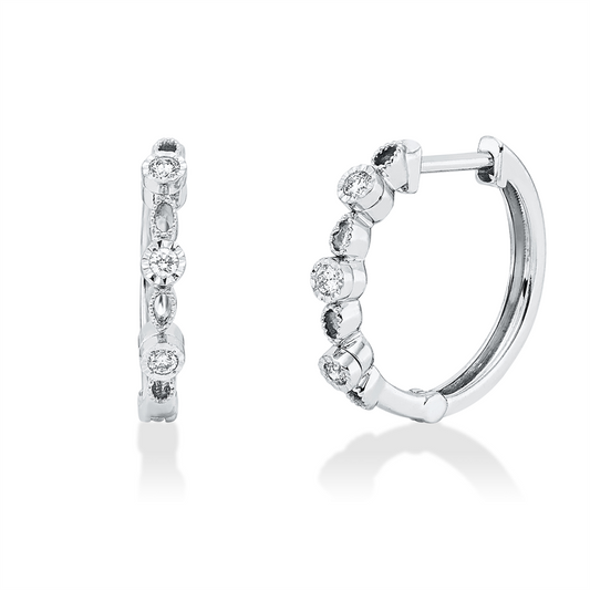 Creolen 18 kt WG, 6 Brill. 0,10 ct, TW-si