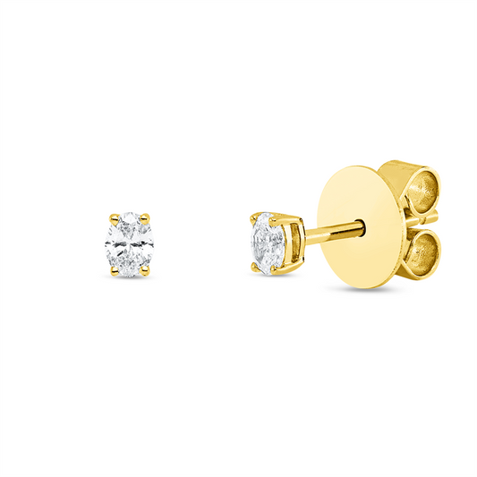 Ohrstecker 18 kt GG, 2 Oval 0,21 ct, TW-si