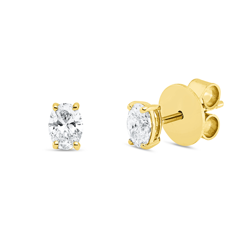 Ohrstecker 18 kt GG, 2 Oval 0,55 ct, TW-si