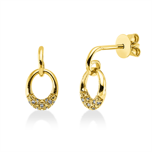 Ohrschmuck 18 kt GG, 18 Dia. 0,04 ct, TW-si