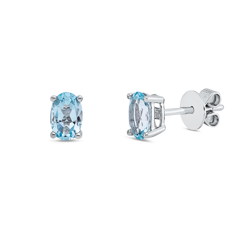 Ohrstecker 18 kt WG, 2 Topase 1,04 ct sky blue