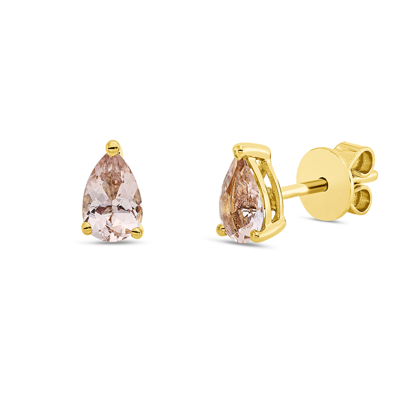 Ohrstecker 18 kt GG, 2 Morganit 0,62 ct rosa