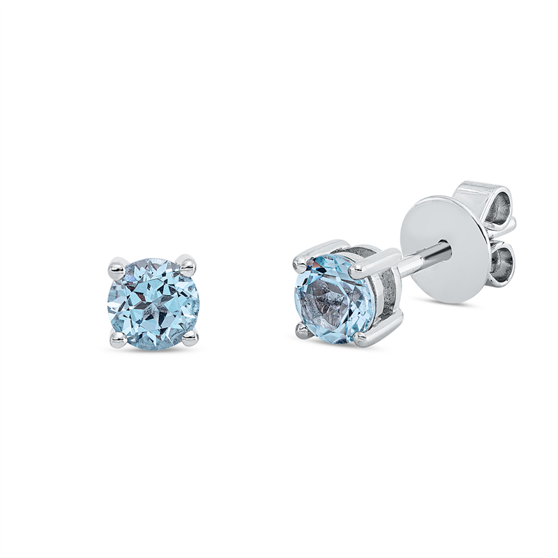 Ohrstecker 18 kt WG, 2 Topase 0,62 ct sky blue