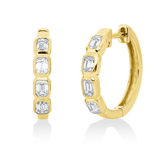 Creolen 18 kt GG, 8 Sm.schliff 0,78 ct, TW-si