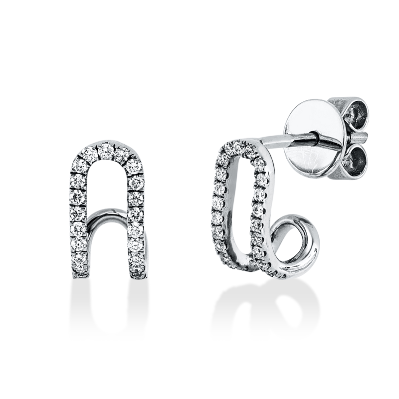 Ohrstecker 14 kt WG, 46 Brill. 0,18 ct, TW-si