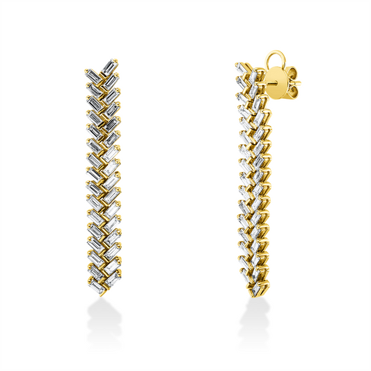 Ohrschmuck 14 kt GG, 64 Bag. 3,44 ct, TW-vsi/si