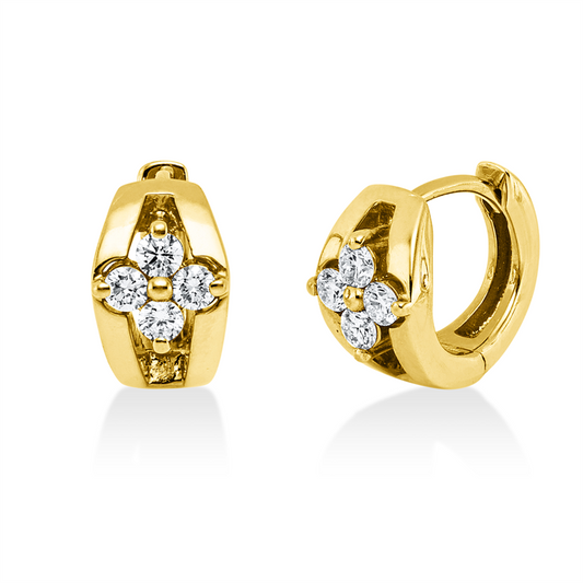 Creolen 14 kt GG, 8 Brill. 0,28 ct, TW-si