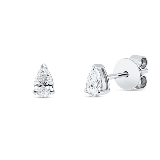 Ohrstecker 14 kt WG, 2 Tropfen 0,36 ct, TW-vsi/si