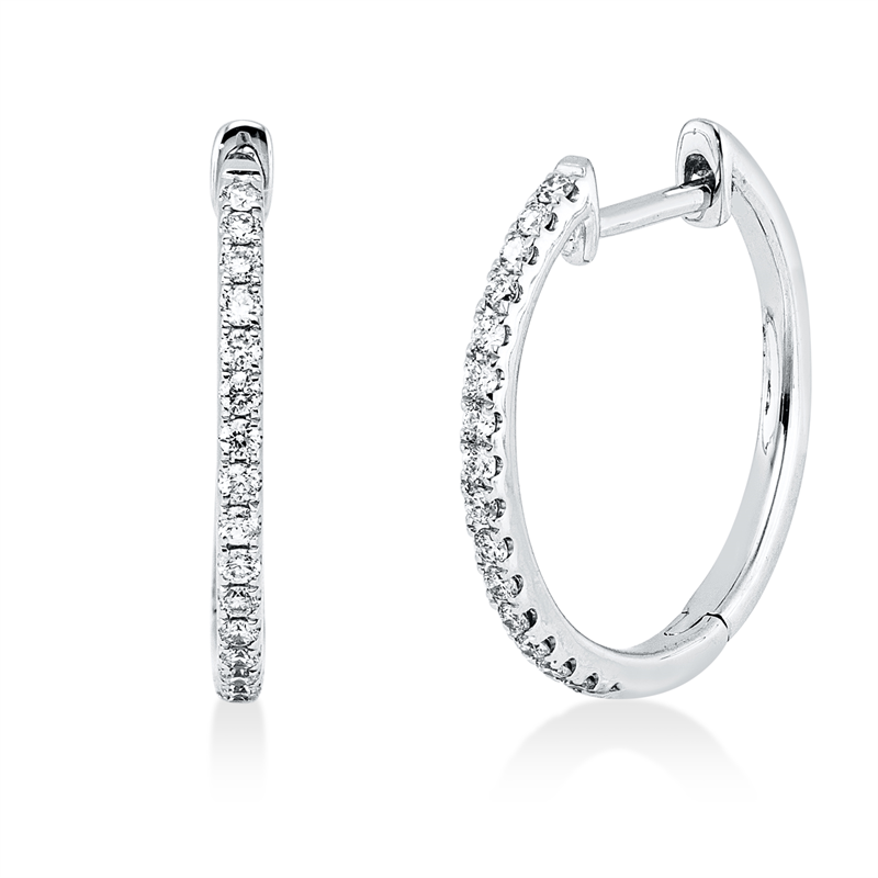 Creolen 18 kt WG, 36 Brill. 0,25 ct, TW-si
