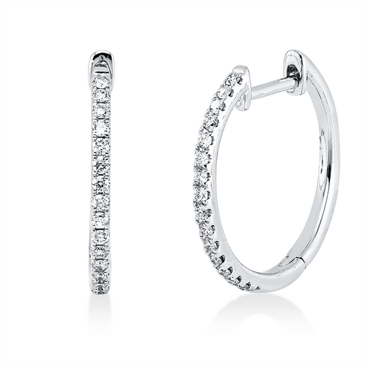 Creolen 18 kt WG, 36 Brill. 0,25 ct, TW-si