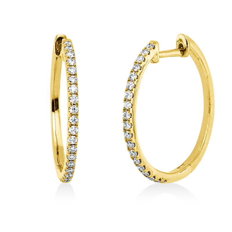 Creolen 18 kt GG, 42 Brill. 0,29 ct, TW-si
