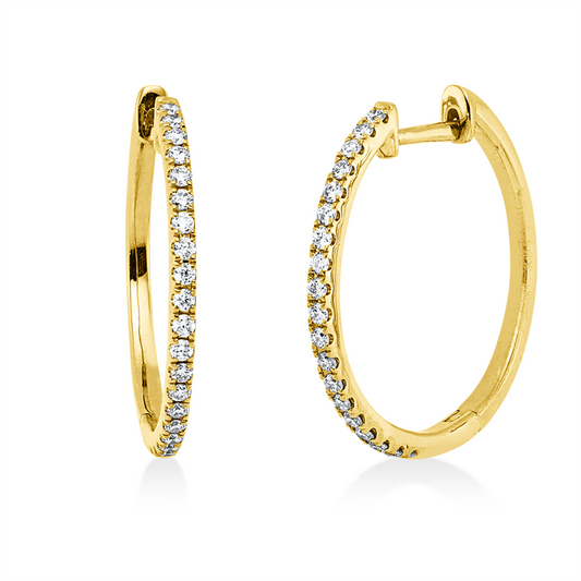 Creolen 18 kt GG, 42 Brill. 0,29 ct, TW-si