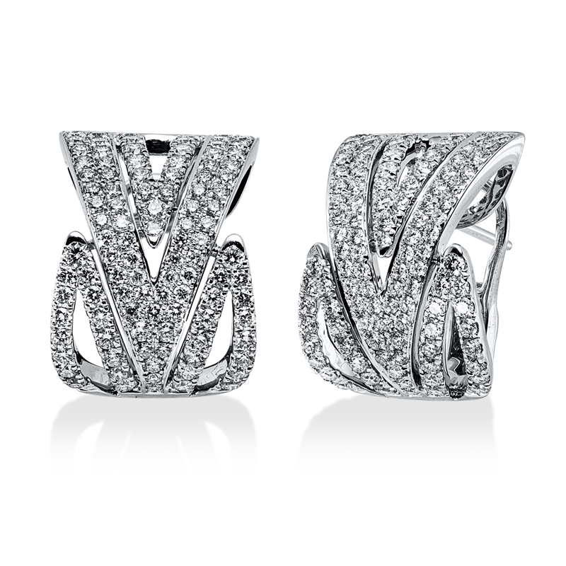 Ohrschmuck 18 kt WG, 208 Brill. 2,72 ct, TW-vsi