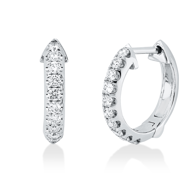 Creolen 14 kt WG, 20 Brill. 0,49 ct, TW-si