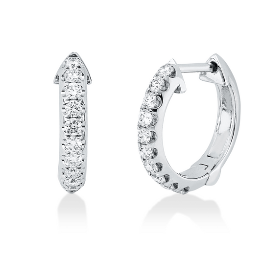 Creolen 14 kt WG, 20 Brill. 0,49 ct, TW-si