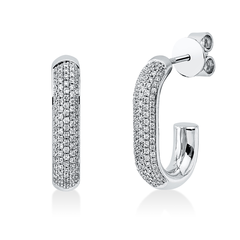 Ohrschmuck 14 kt WG, 188 Brill. 0,37 ct, TW-si
